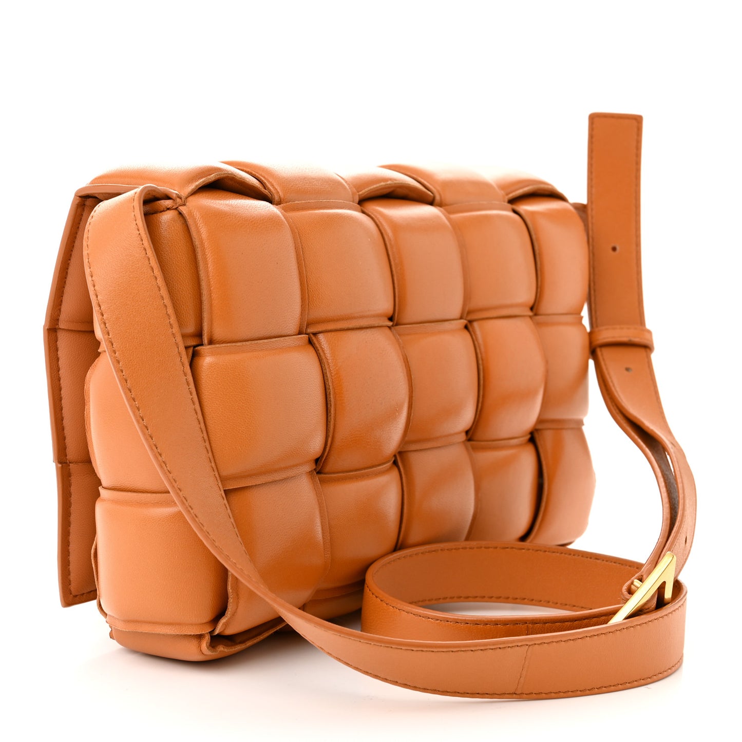 Nappa Maxi Intreccio Padded Cassette Crossbody Bag Clay