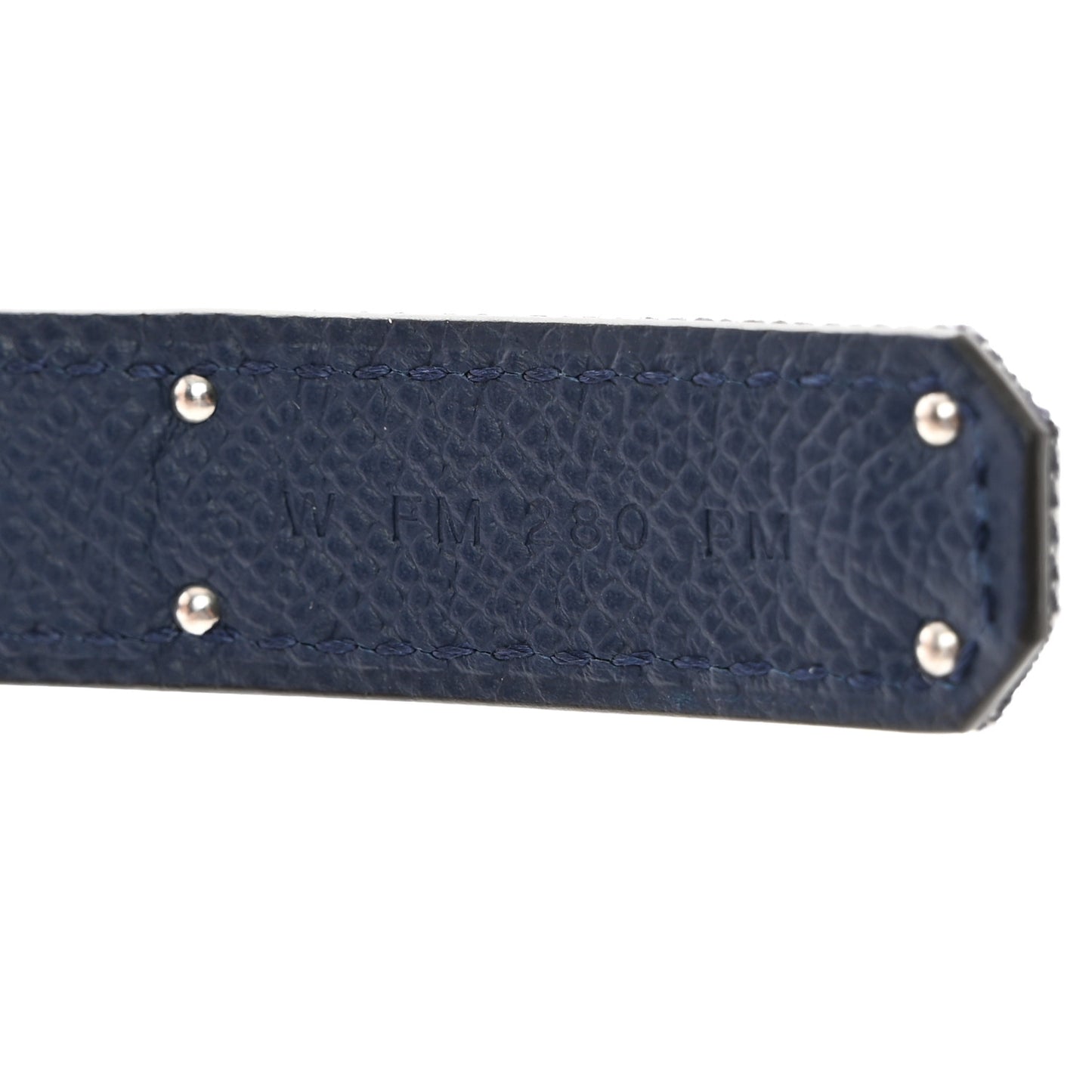Denim Epsom Kelly Belt 18 Bleu Indigo White Bleu Navy