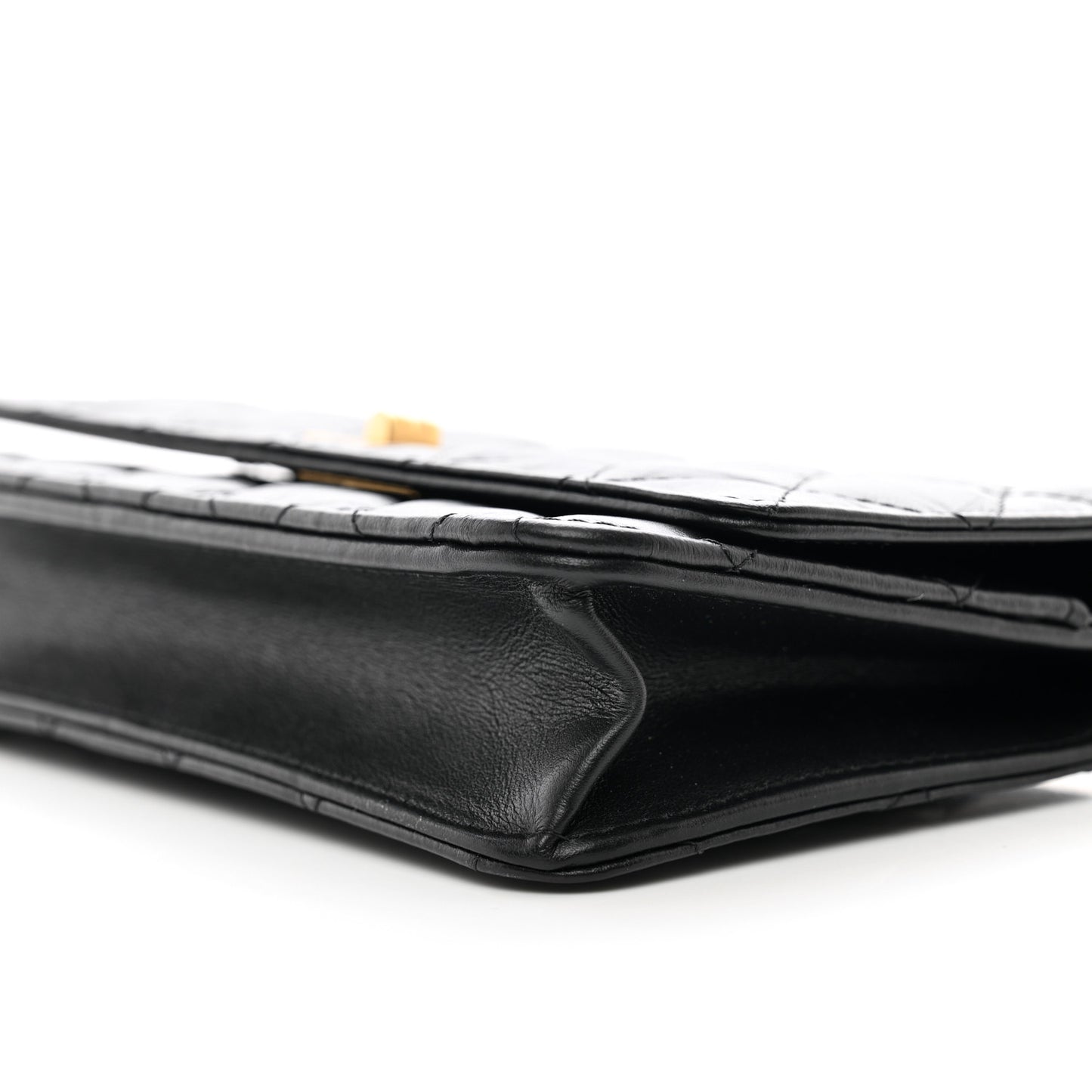 Aged Calfskin Quilted Reissue Wallet On Chain WOC Black