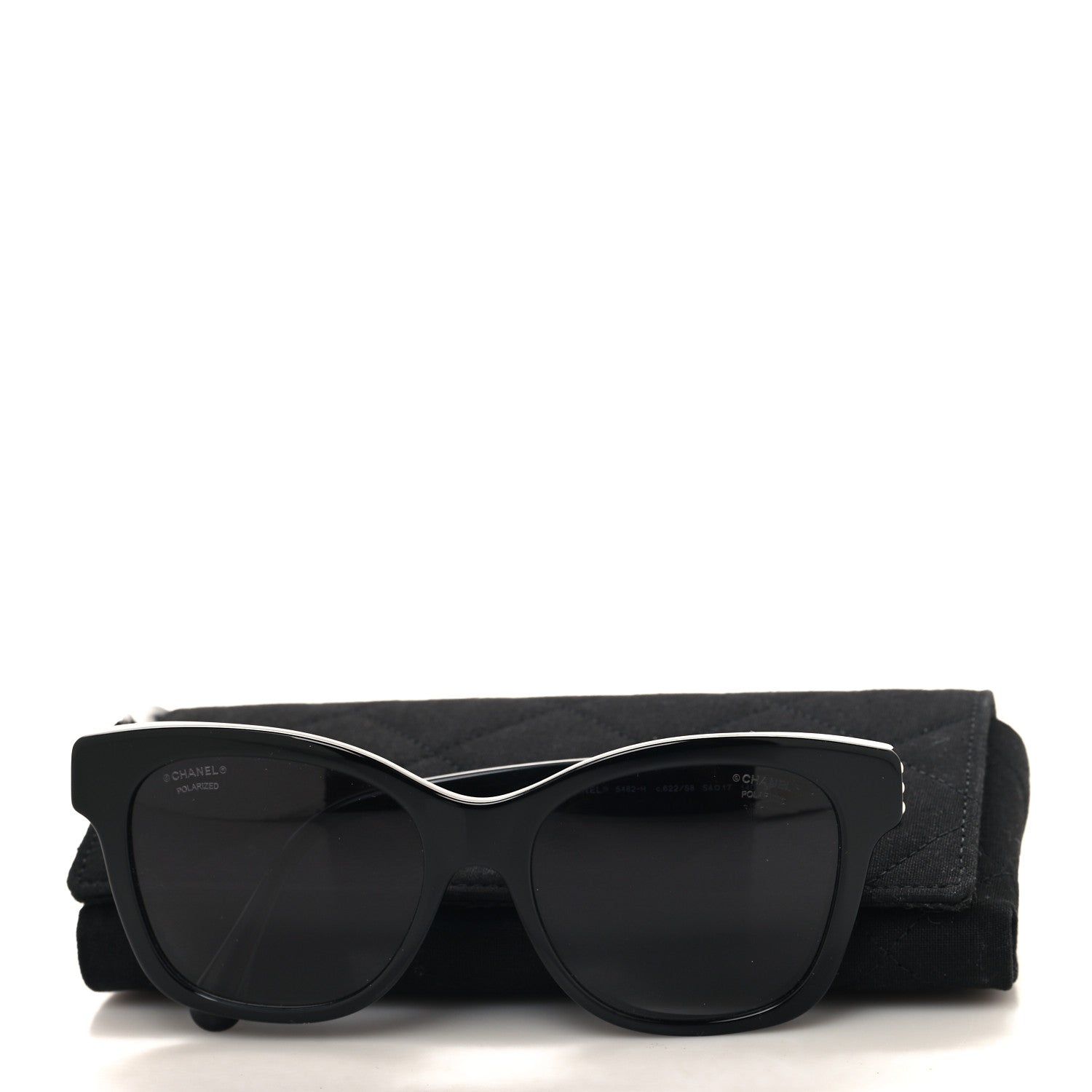 Chanel Acetate Polarized Pearl CC Square Sunglasses 5482-H Black 8 of 8
