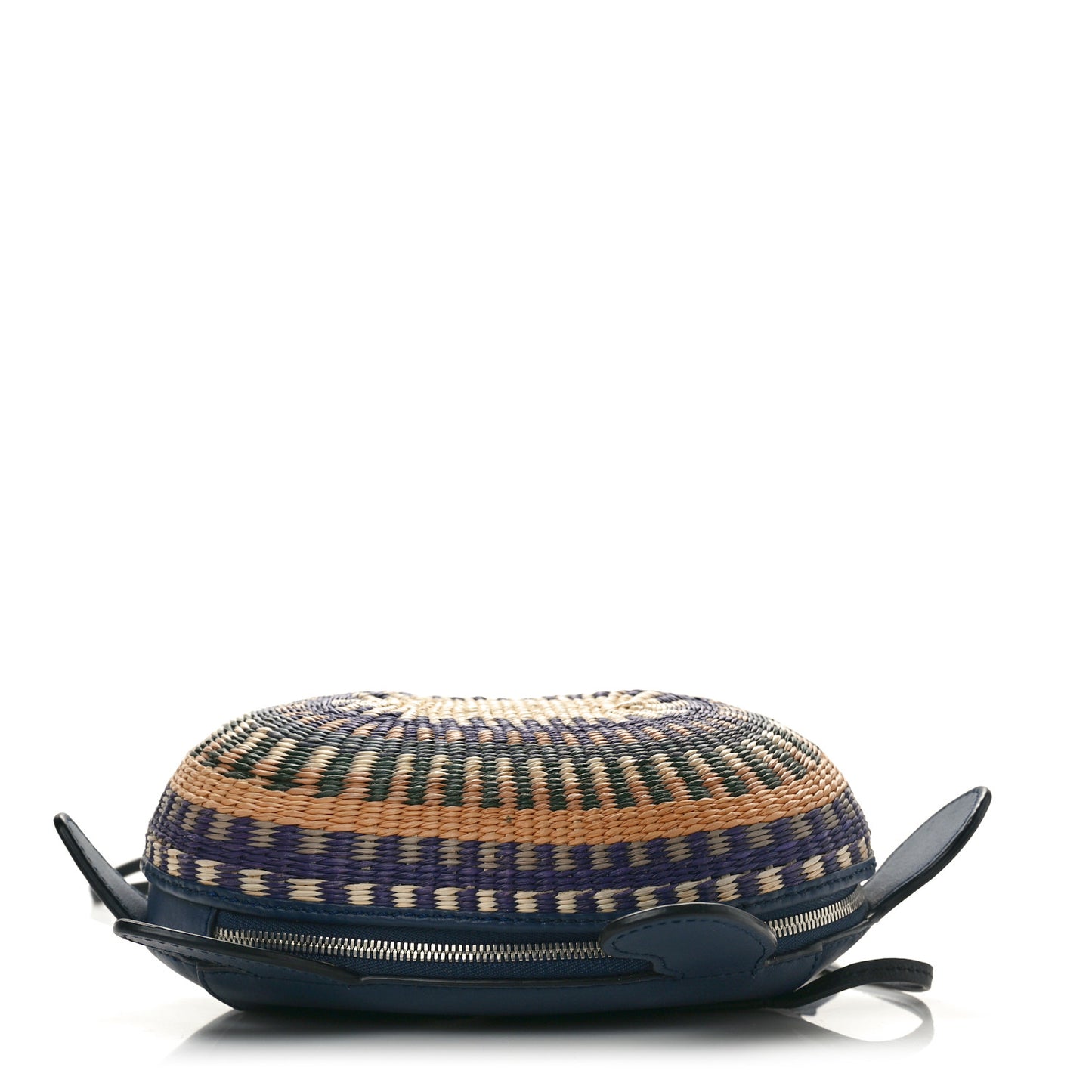 Raffia Calfskin Paula's Ibiza Turtle Pouch Ocean Multicolor