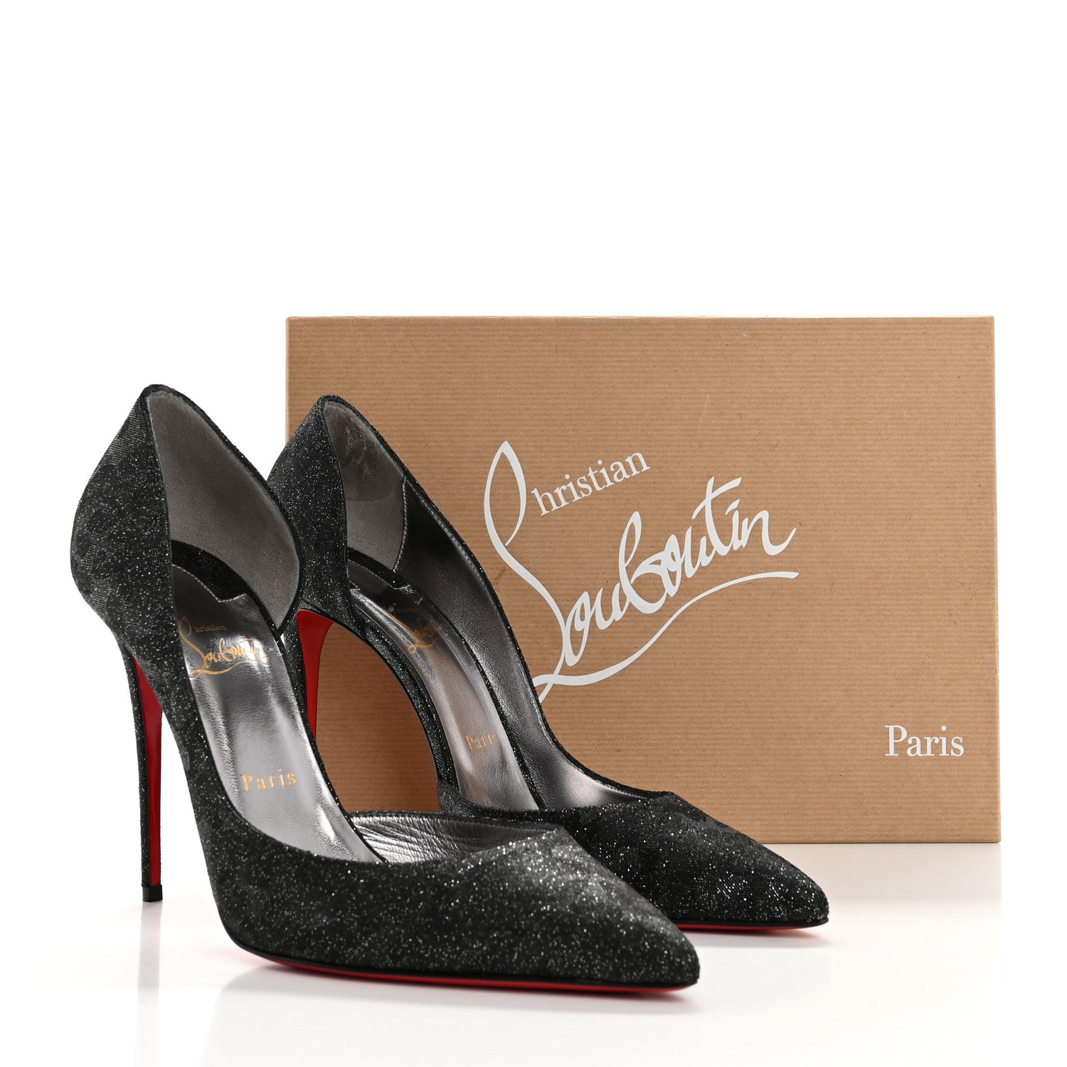 Christian Louboutin Glitter Iriza Kid Flinstar 100 Pumps 41 Black 11 of 11