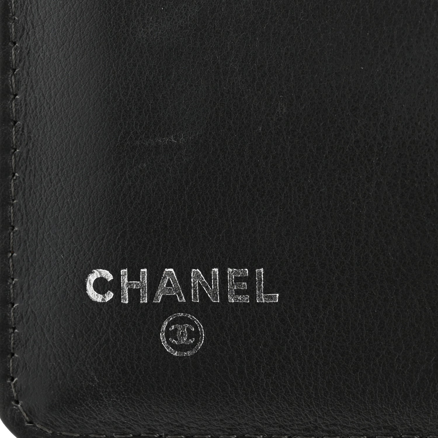 Chanel Striated Patent CC French Wallet Dark Grey 6 of 11