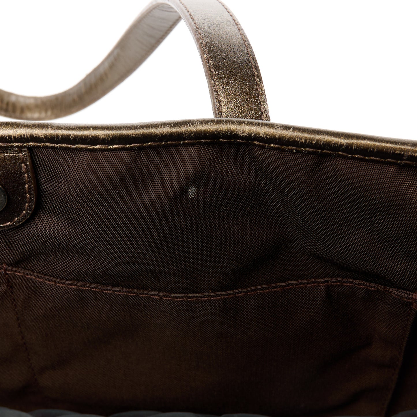 Coated Canvas Cannage Medium Panarea Tote Bronze