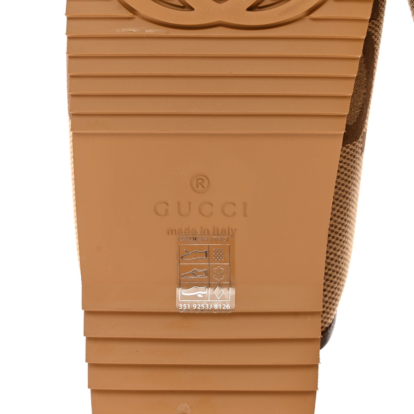 Monogram Jumbo GG Nappa Samoa Platform 40mm Slide Sandals 39 Camel Ebony New Acero