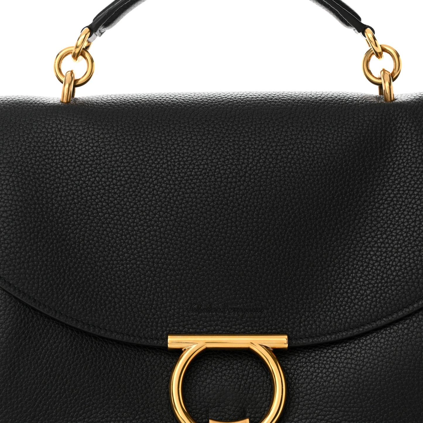 Calfskin Medium Margot Top Handle Satchel Black