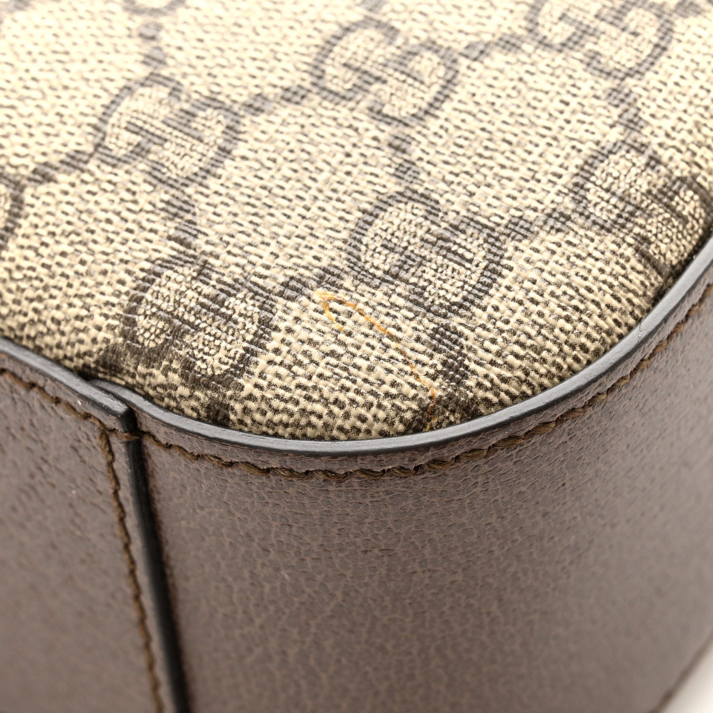 GG Supreme Monogram Textured Calfskin Web Medium Ophidia Briefcase Beige Ebony New Acero