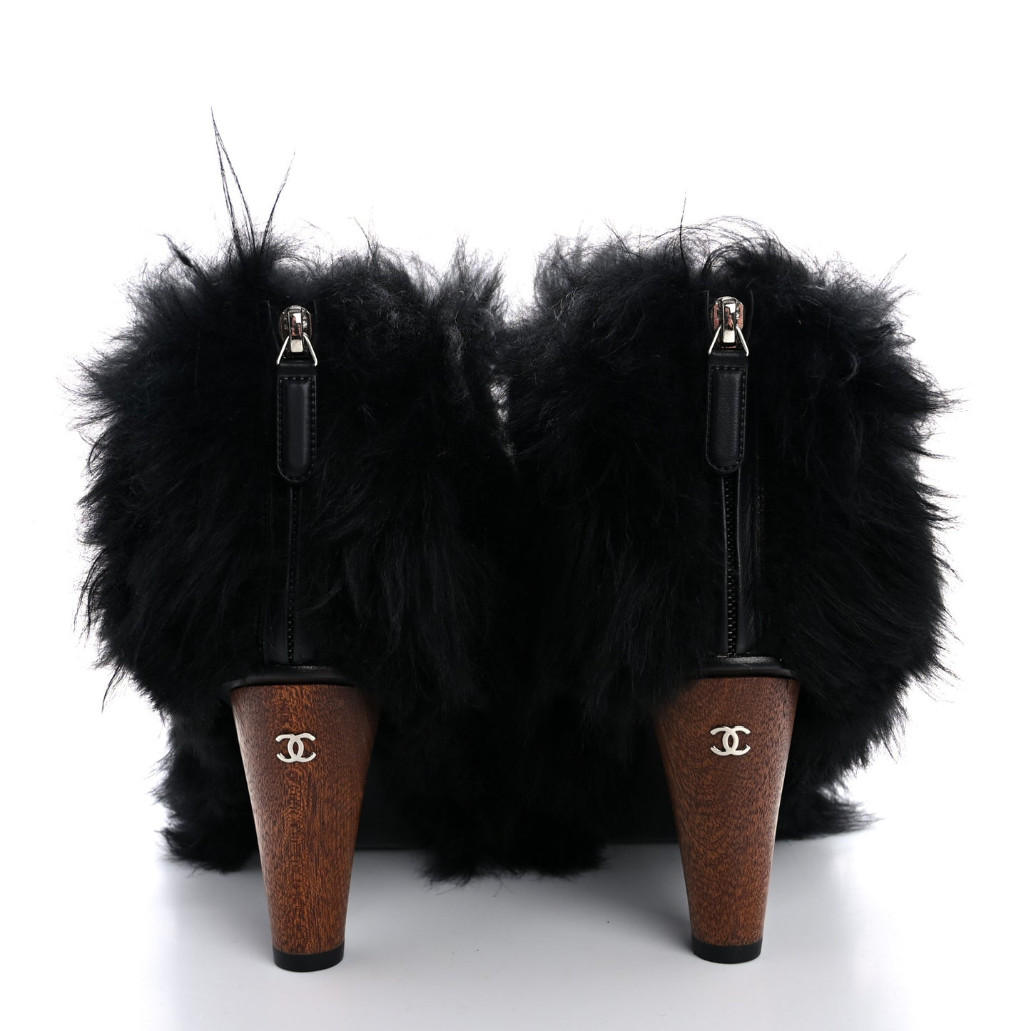 Fur Ankle Boots 37 Black