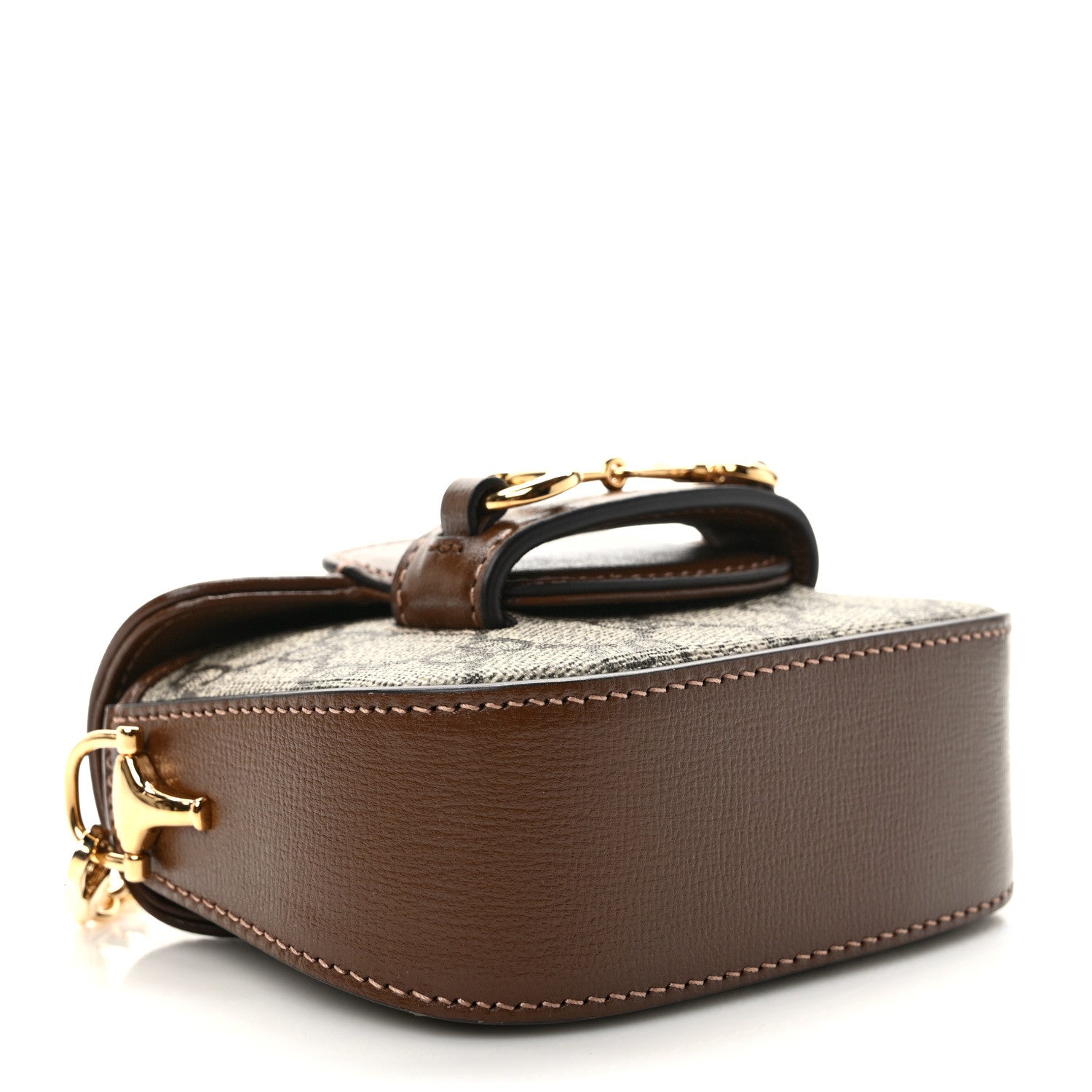 Gucci GG Supreme Monogram Azalea Calfskin Web Horsebit 1955 Wallet On Strap Beige Ebony Brown Sugar 4 of 9