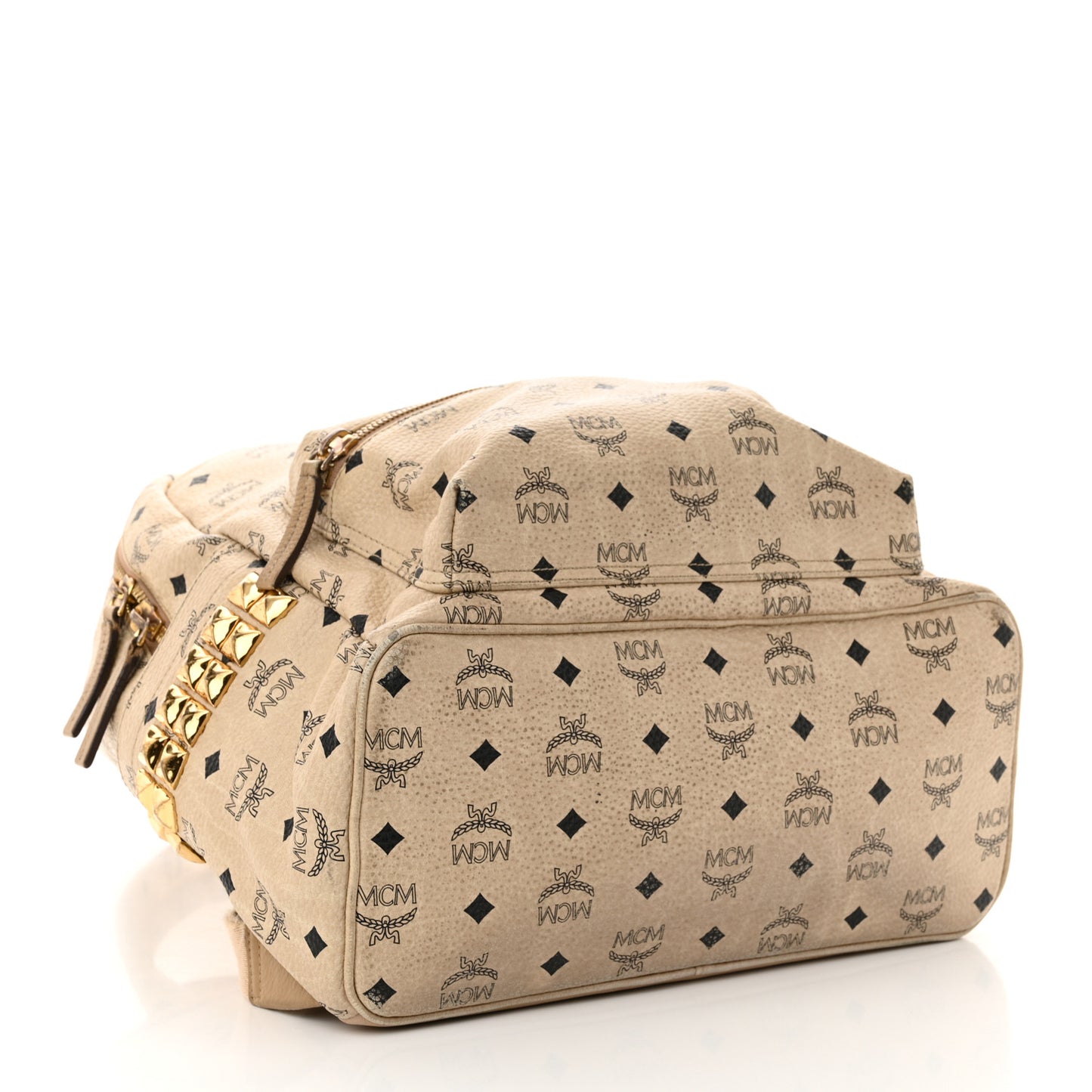 Visetos Medium Side Studs Stark Backpack Beige