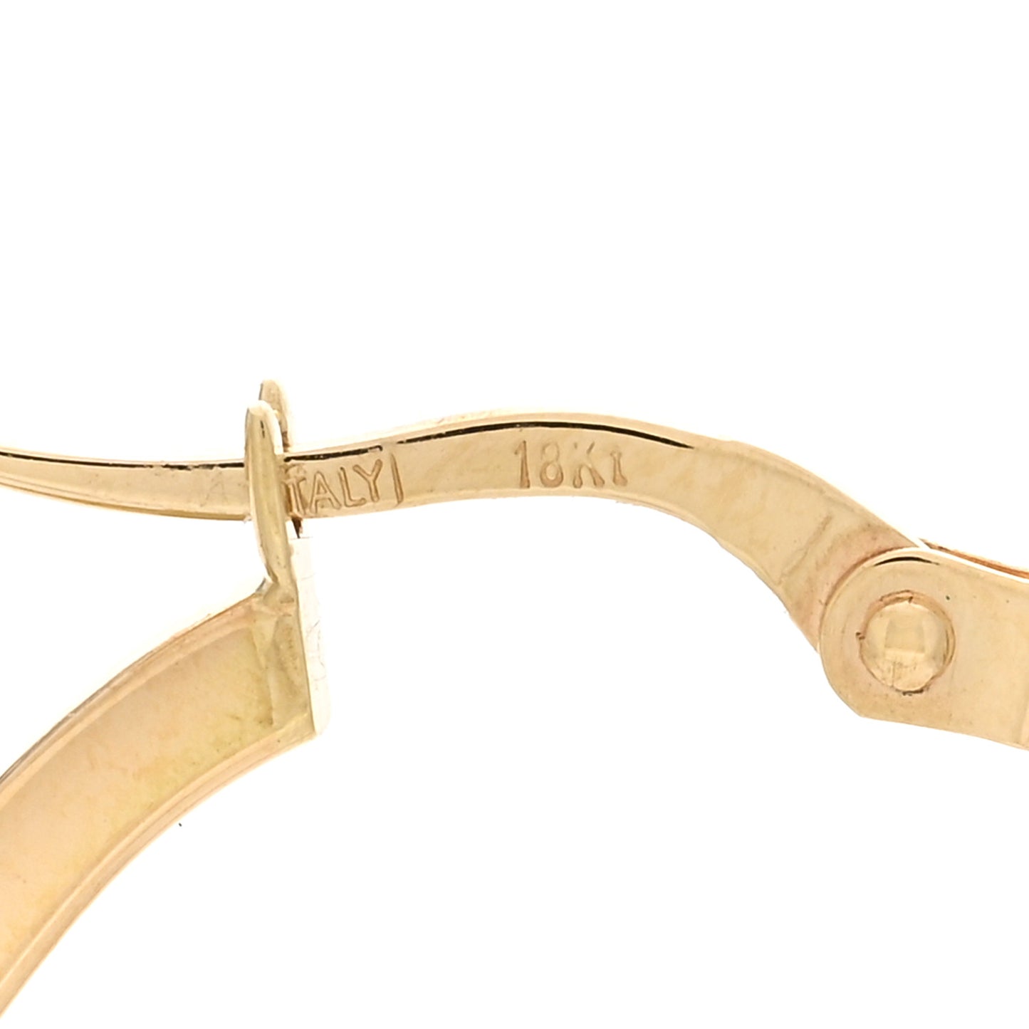 18K Yellow Gold Large Squared Edged Oval Hoop Earrings