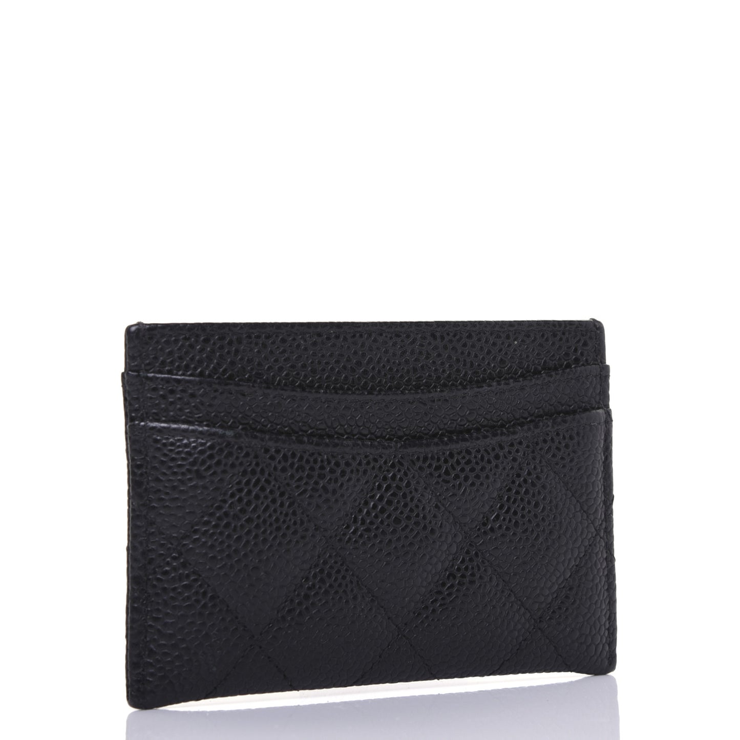 Caviar Quilted Card Holder Black
