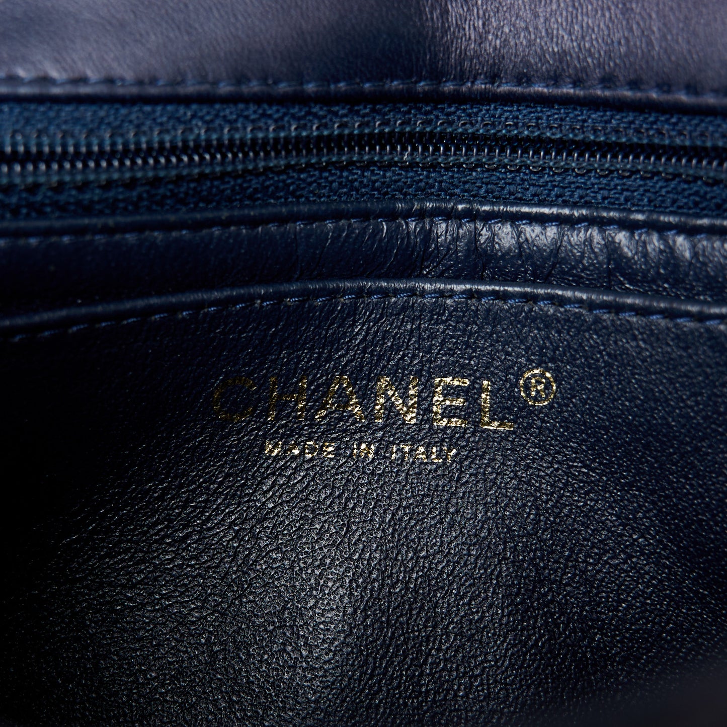 Lambskin Quilted Mini Square Flap Navy