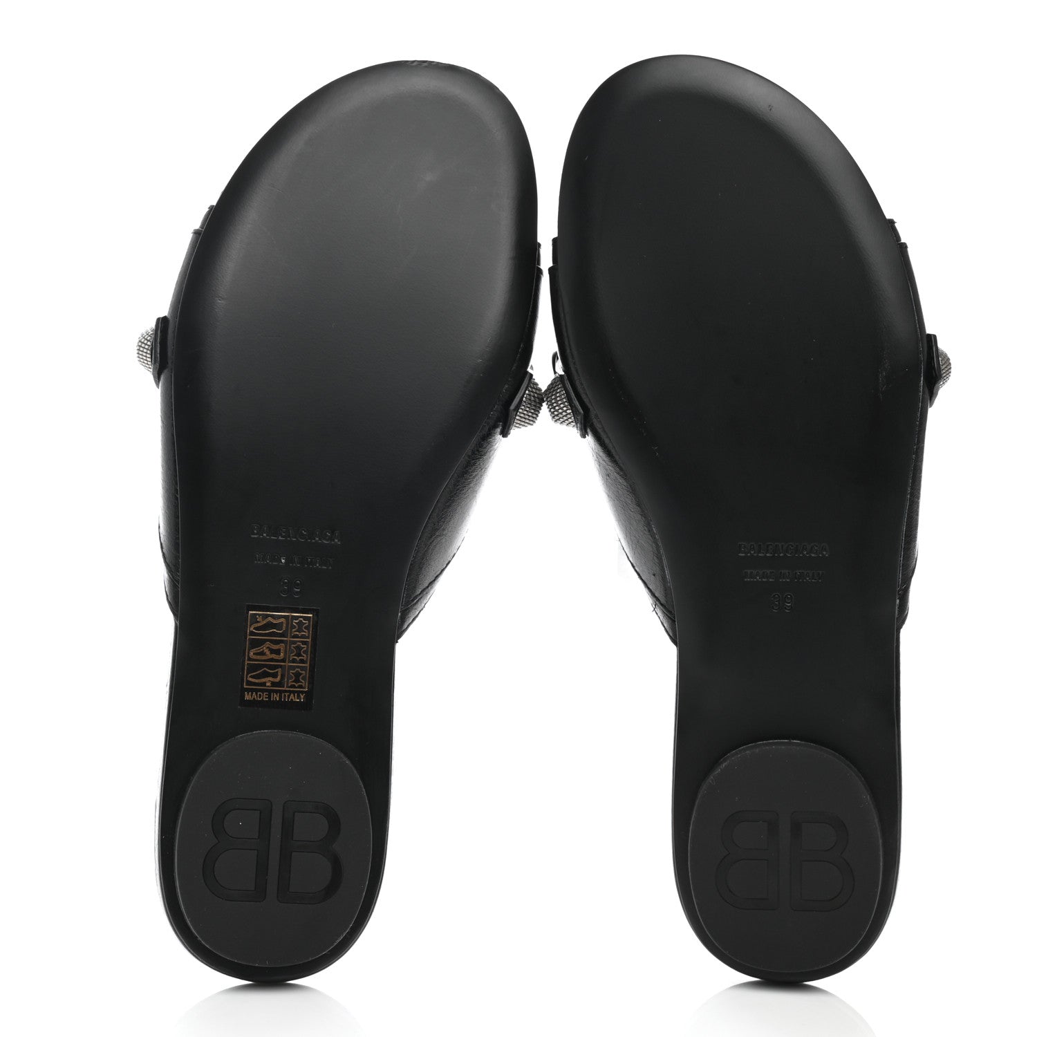 Balenciaga Agneau Arena Cagole Flat Slide Sandals 39 Black 5 of 8