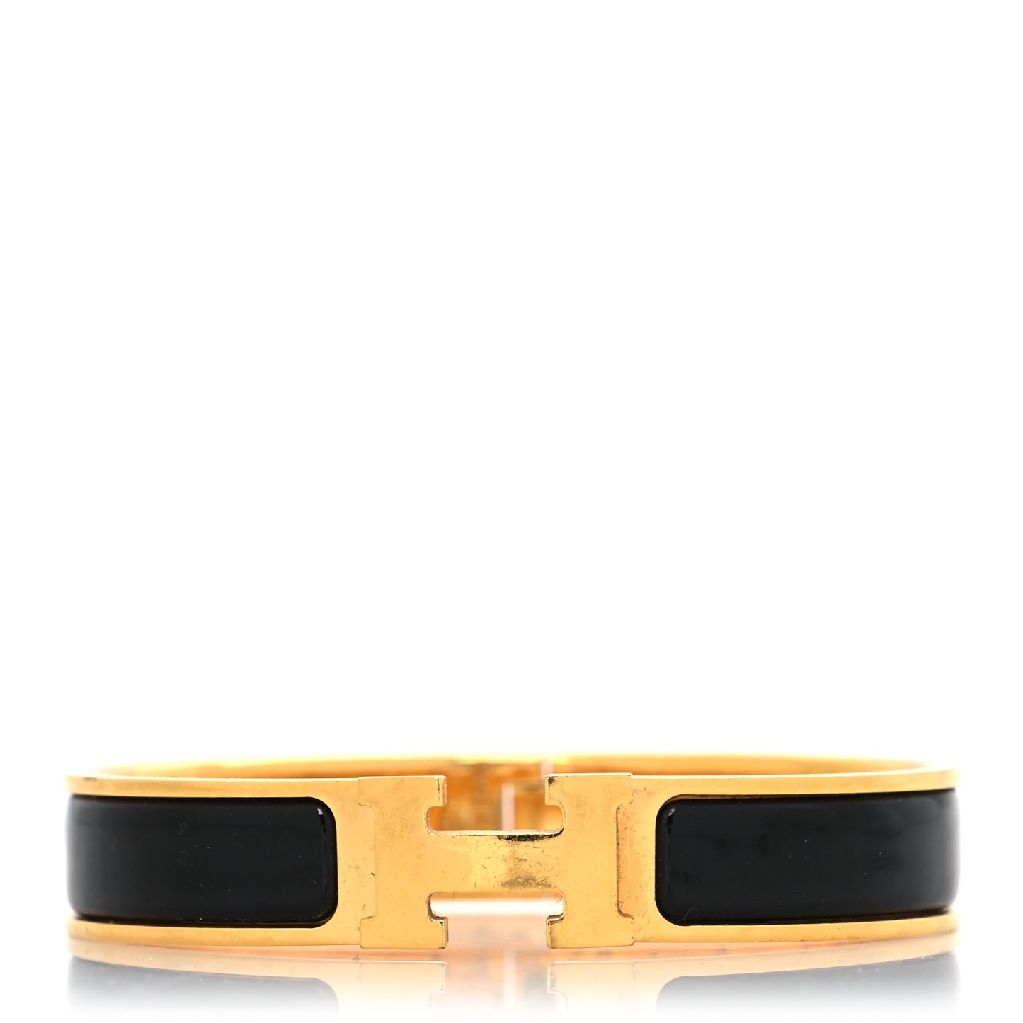 Enamel Narrow Clic Clac H Bracelet PM Black