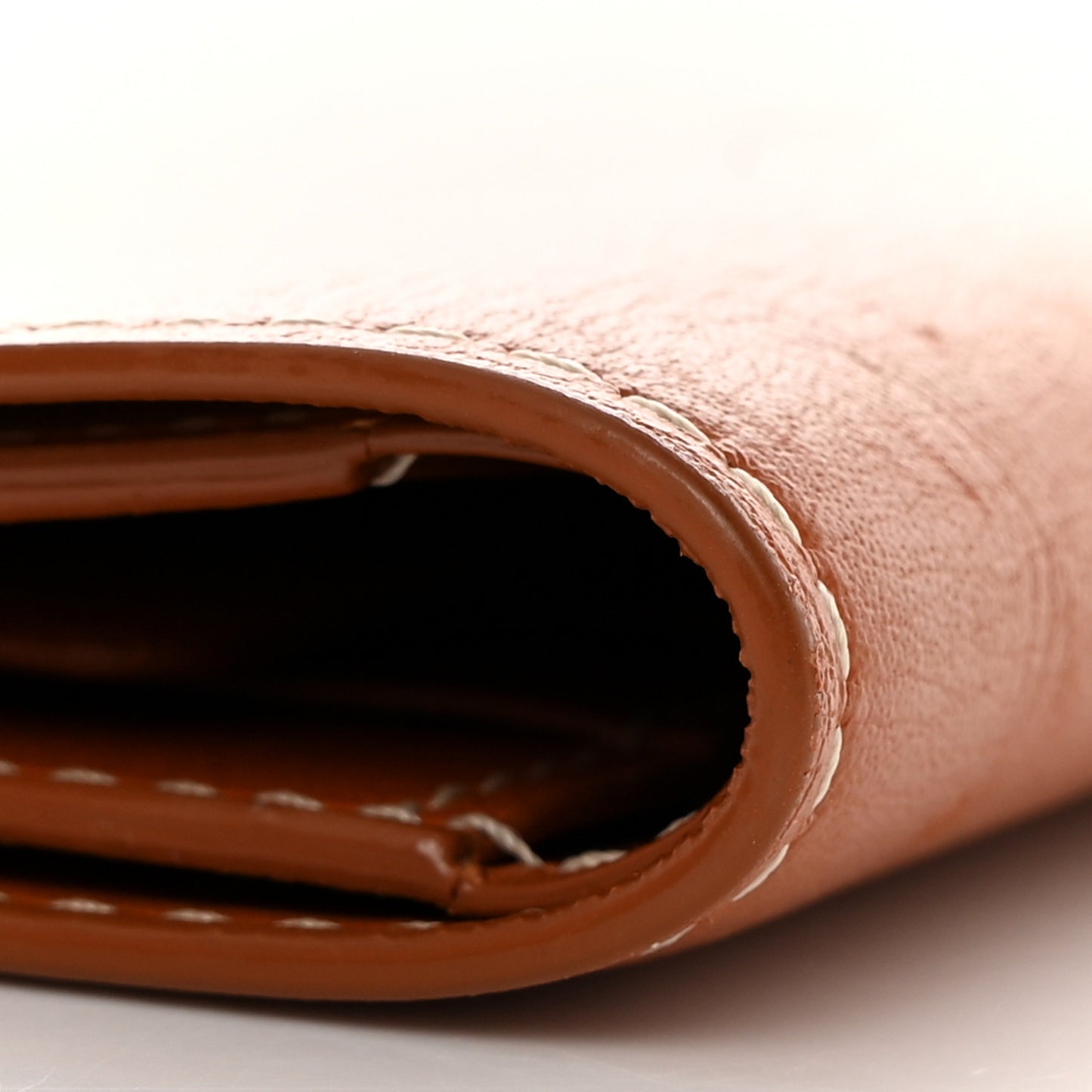 Calfskin Long Bi-Fold Wallet Gold