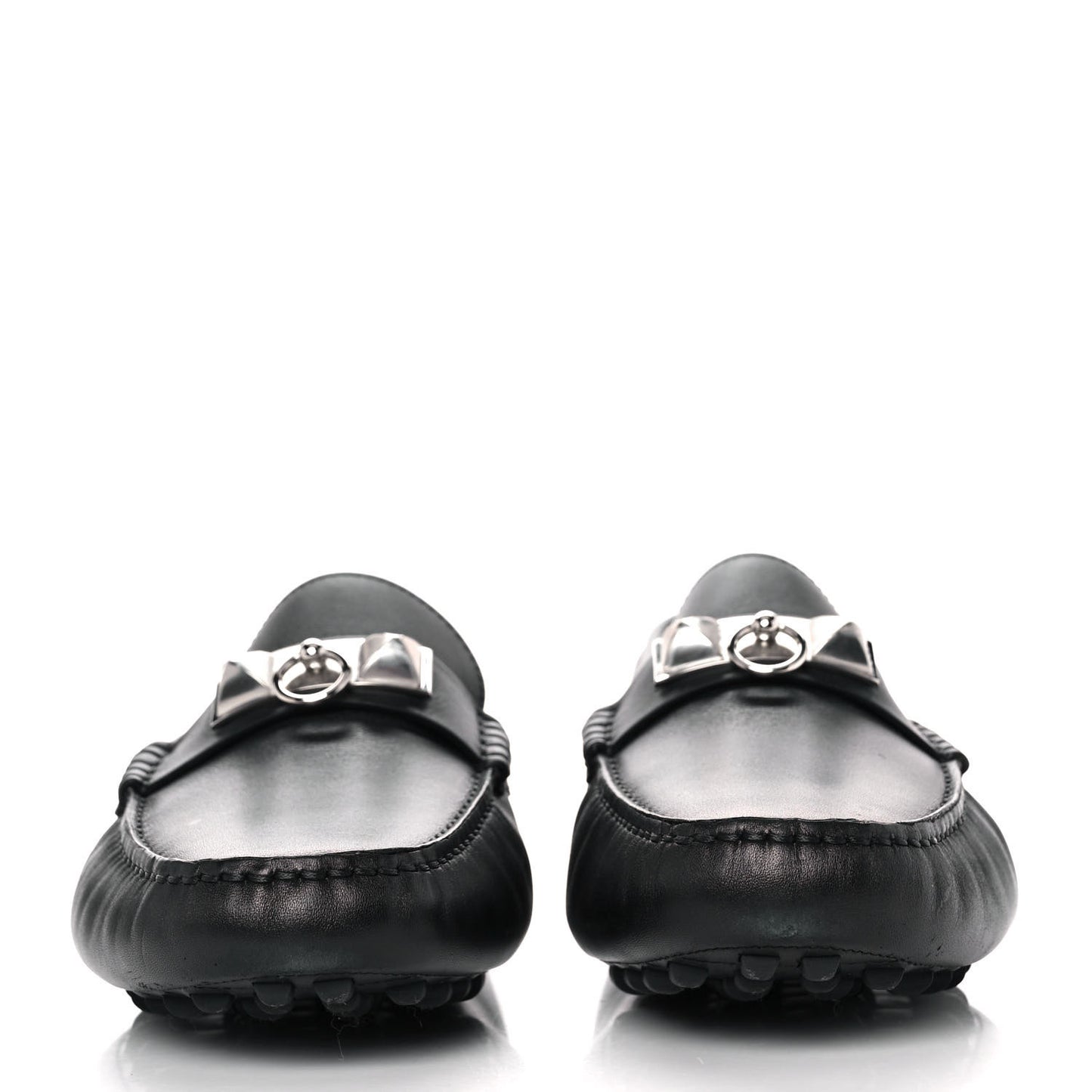 Supple Calfskin Mens Irving Driving Moccasin Loafers 40 Black