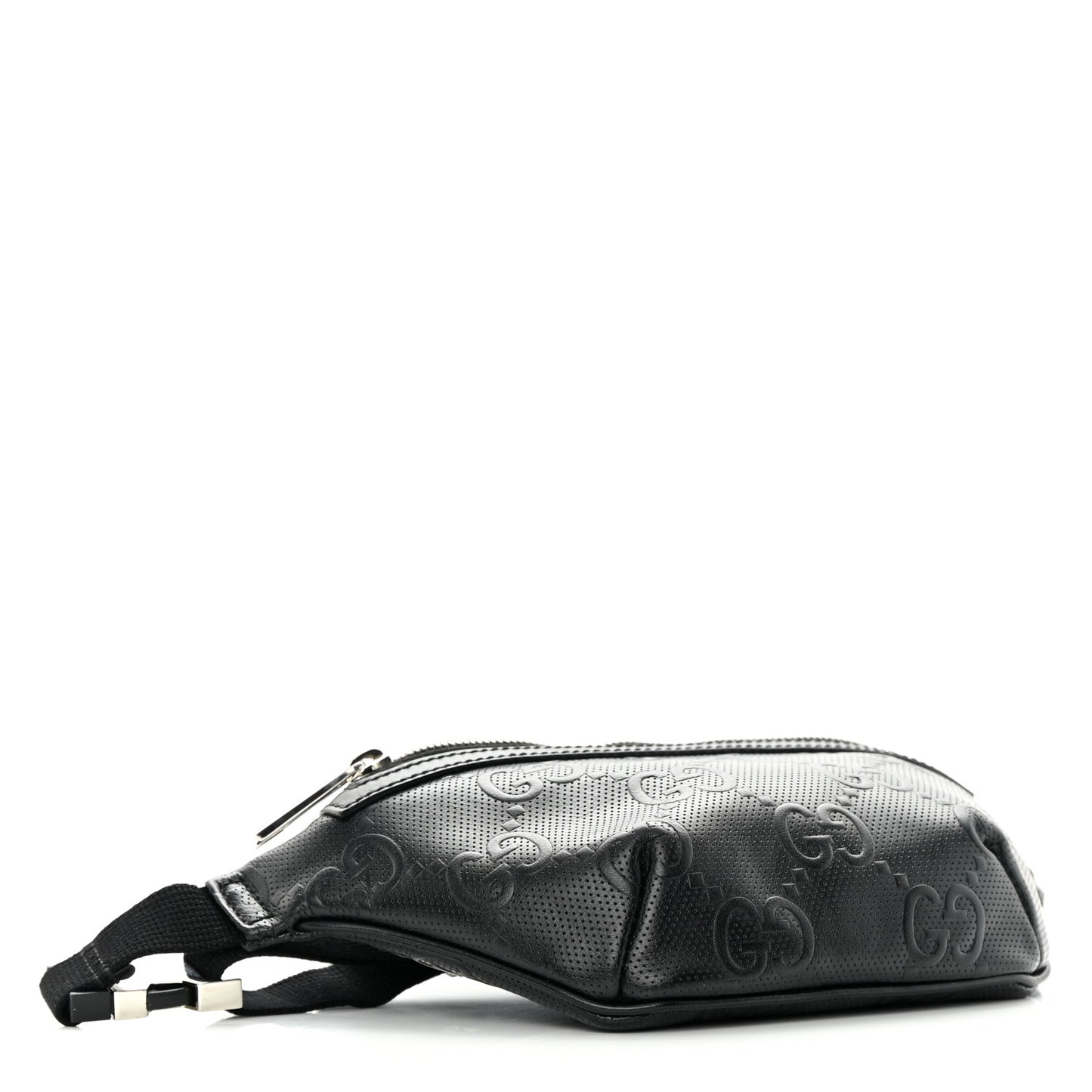 Calfskin GG Tennis Embossed Belt Bag Black