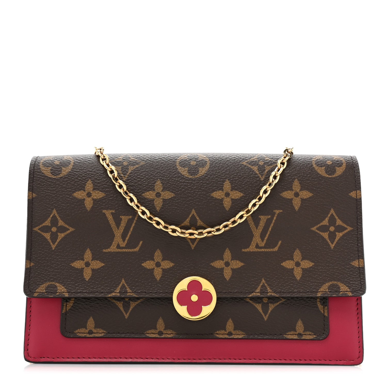 Louis Vuitton Monogram Flore Chain Wallet Fuchsia 1 of 11