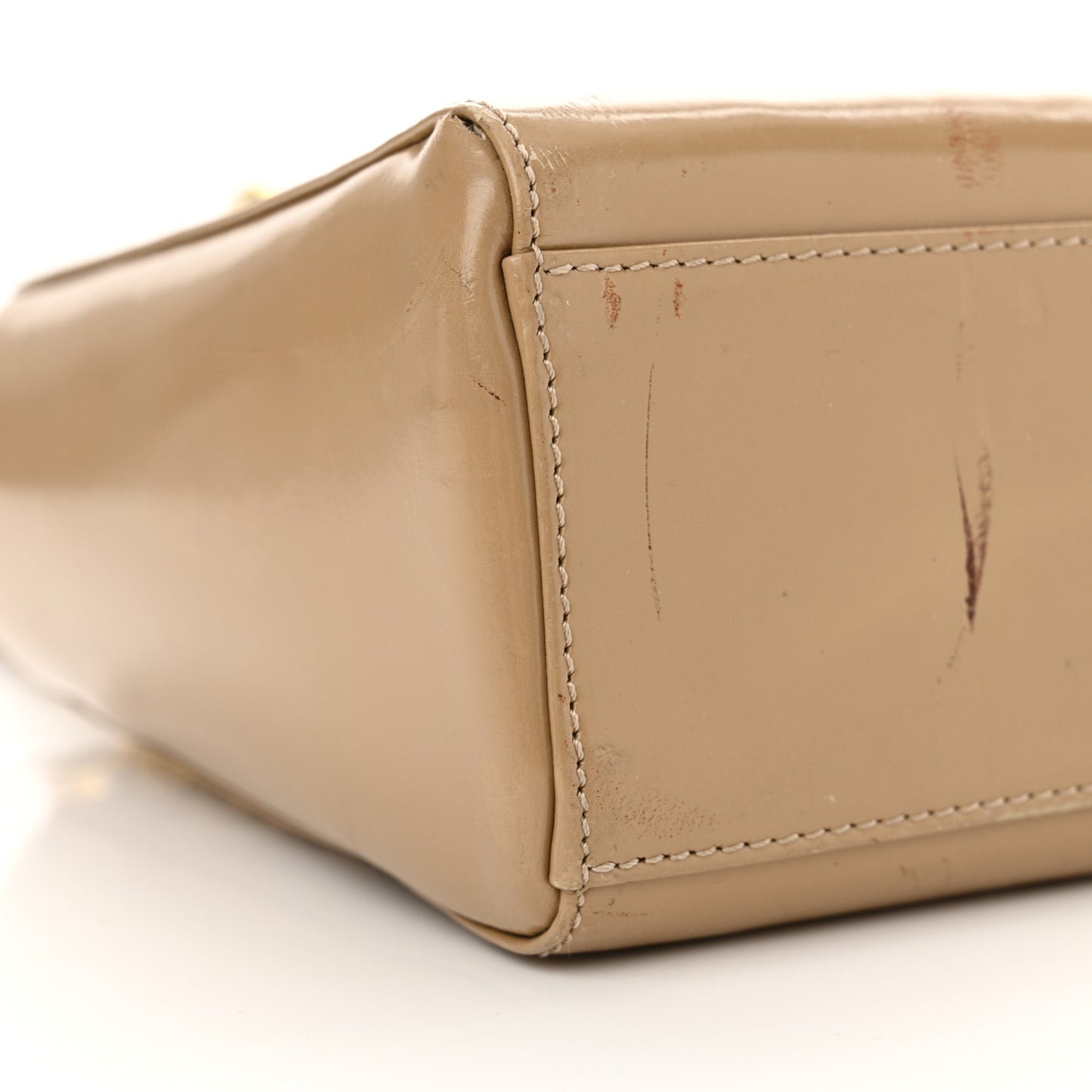 Patent Mini Lady Dior Beige