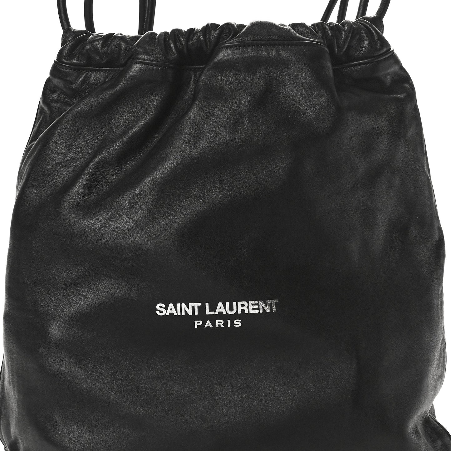 Lambskin Teddy Drawstring Bag Black