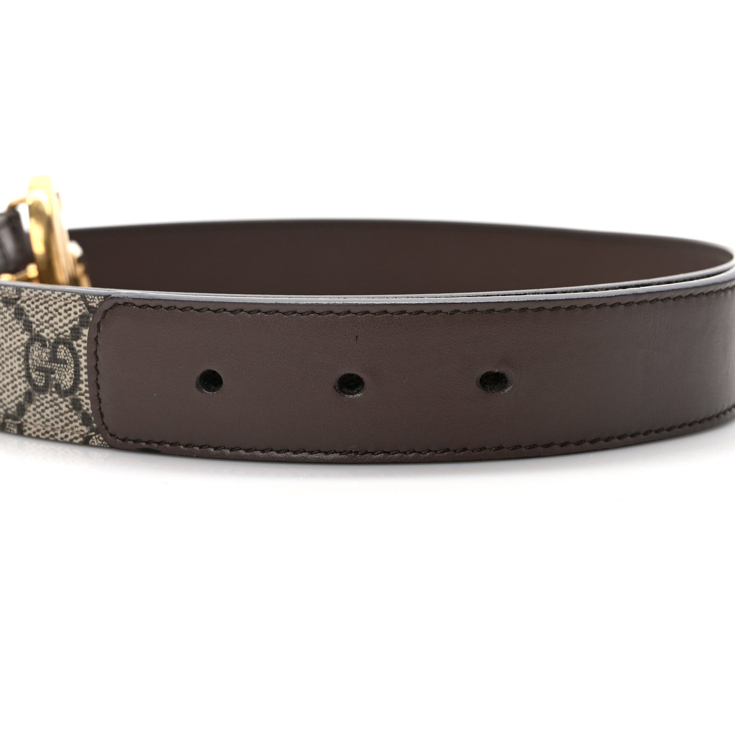 GG Supreme Monogram Matte Plutone Calfskin Double G 30mm Belt 85 34 Beige Ebony New Acero