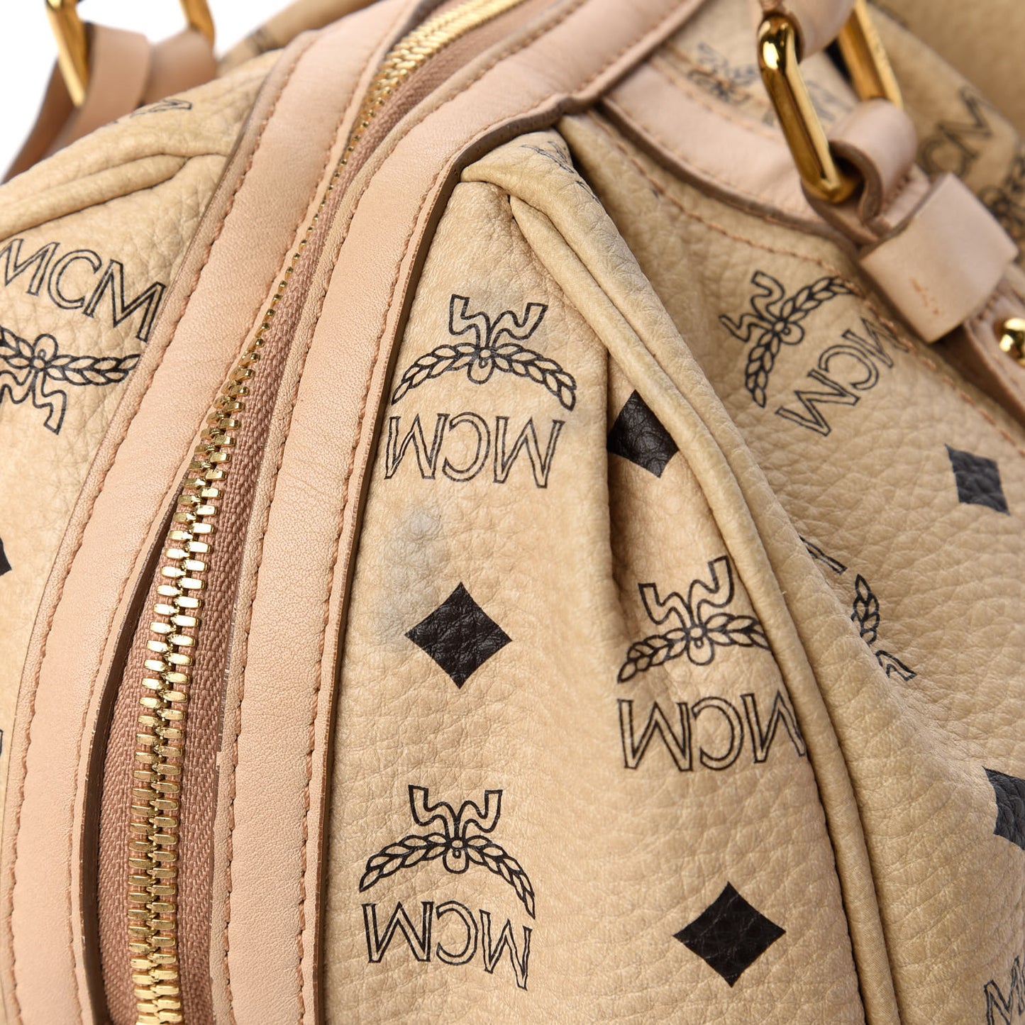 Visetos Vintage Boston Satchel Beige
