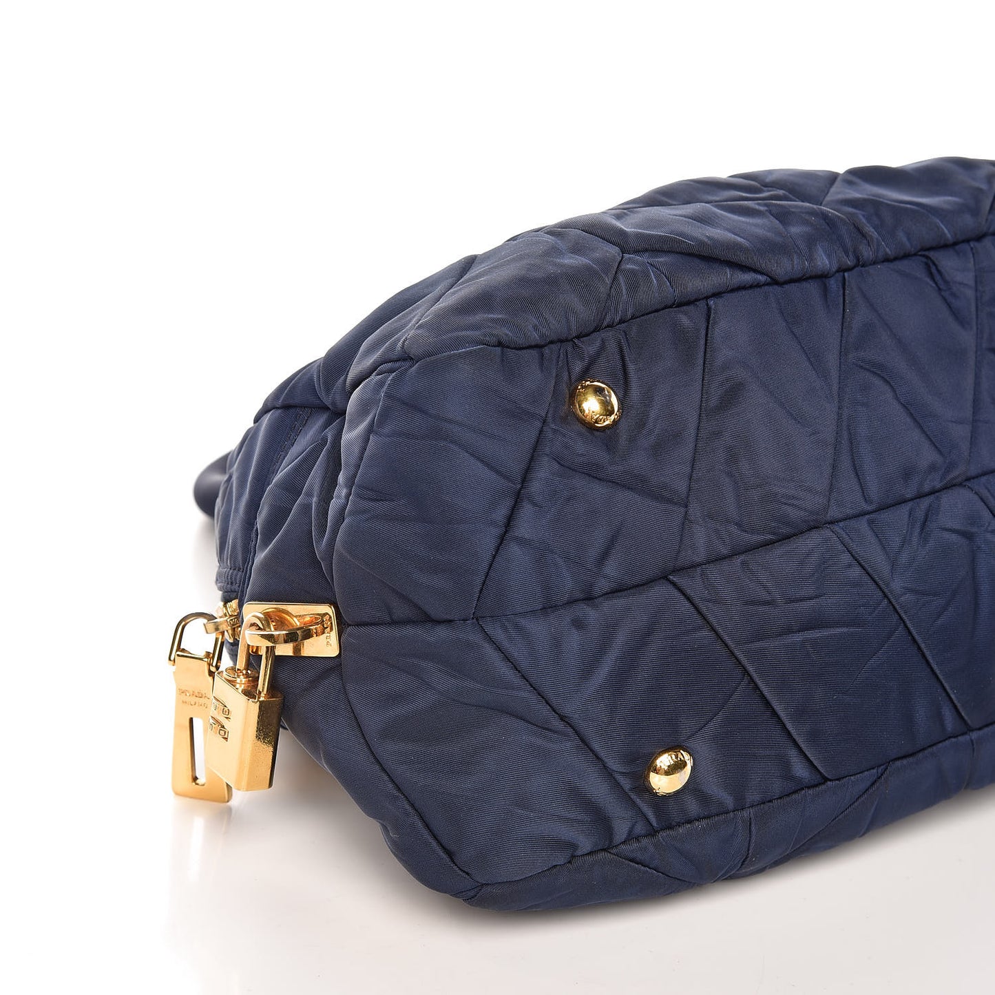 Tessuto Nylon Chevron Quilted Small Dome Satchel Blue