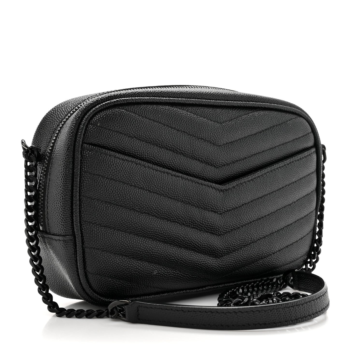 Grain De Poudre Matelasse Monochrome Monogram Mini Lou Camera Bag Black