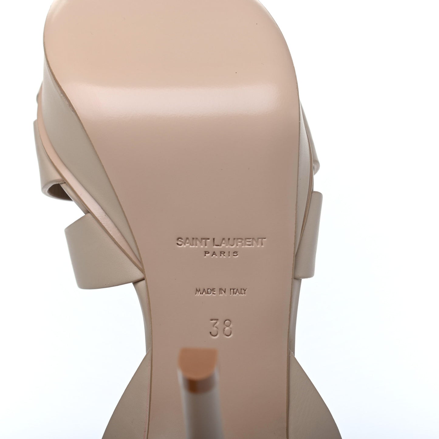 Calfskin Tribute 75 Platform Sandals 38 Nude Powder