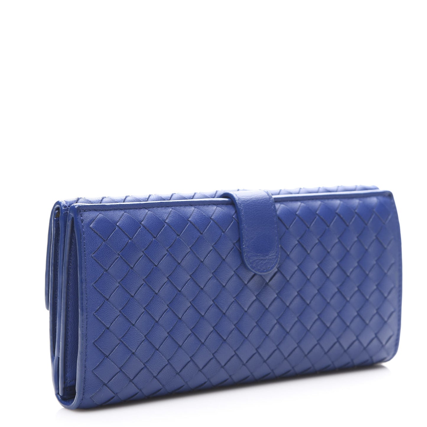 Nappa Intrecciato Continental Wallet Blue