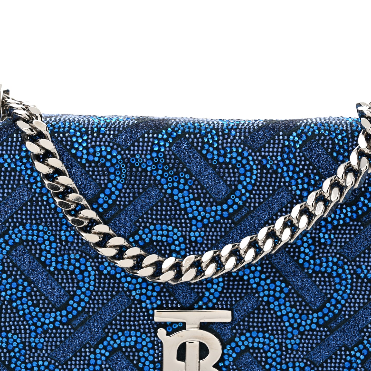Glittery Crystal Embellished Small TB Lola Bag Blue