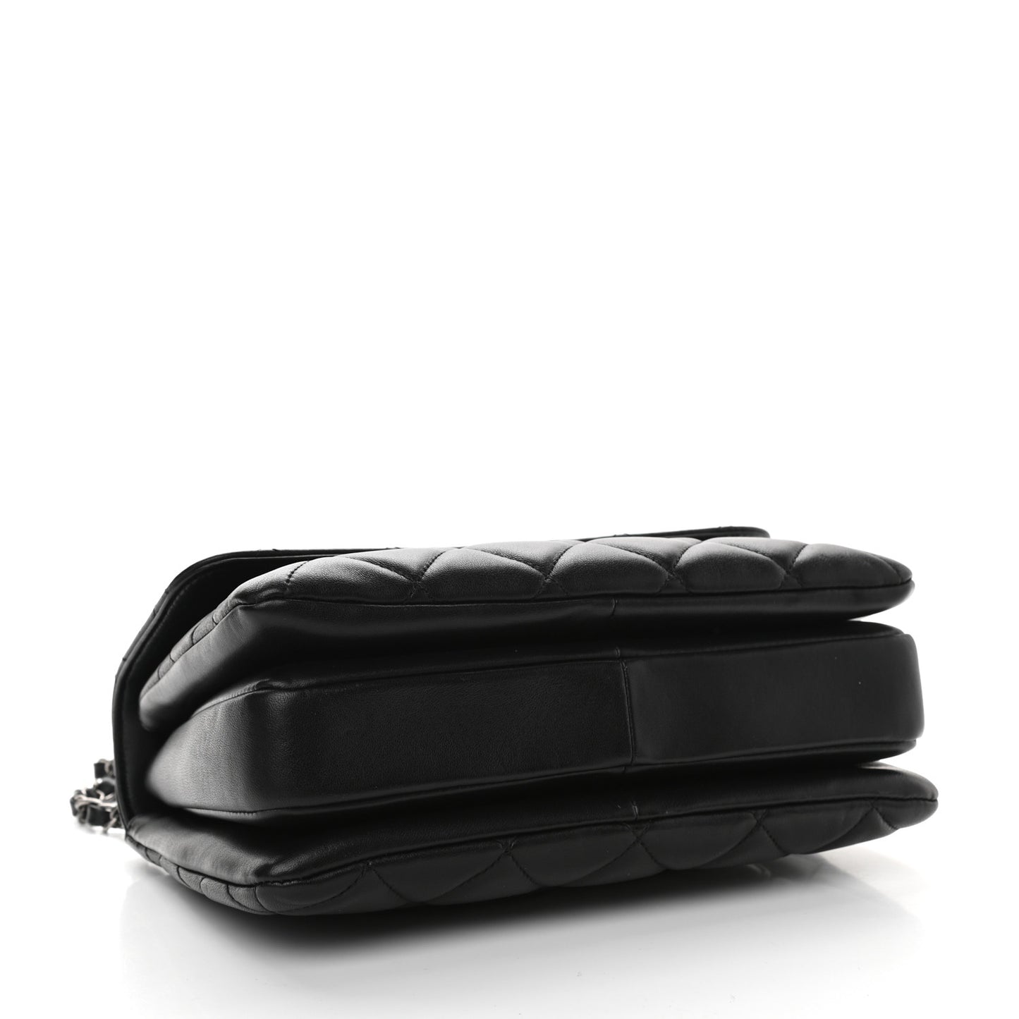 Lambskin Quilted Small Trendy CC Dual Handle Flap Bag Black