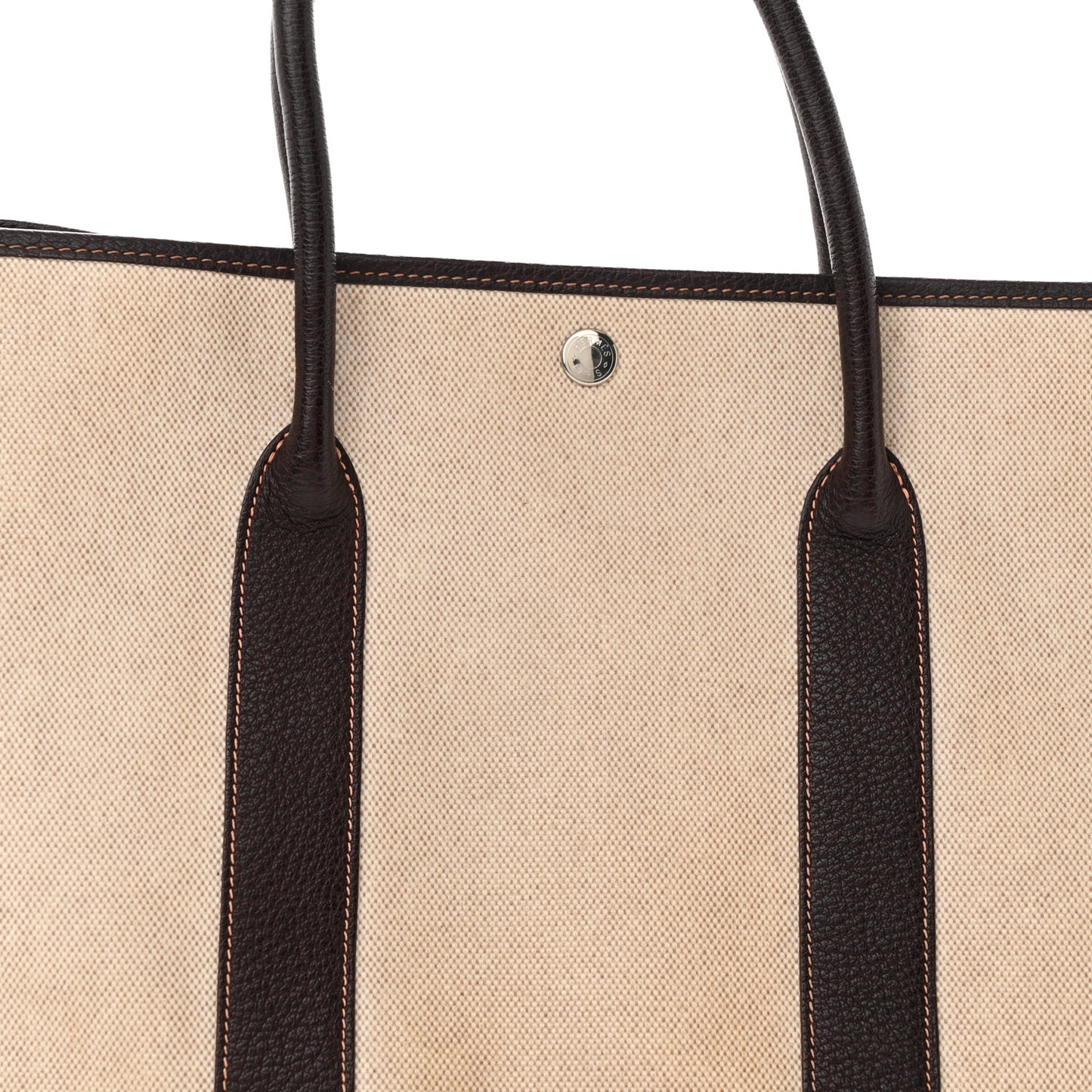 Toile Buffle Gala Garden Party Tote 36 MM Marron Fonce