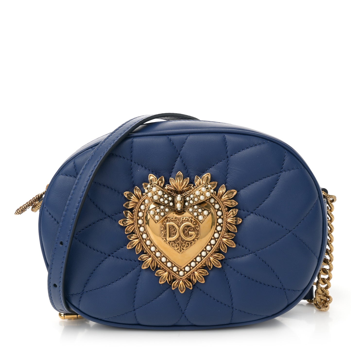 Calfskin Devotion Crossbody Bag Blue