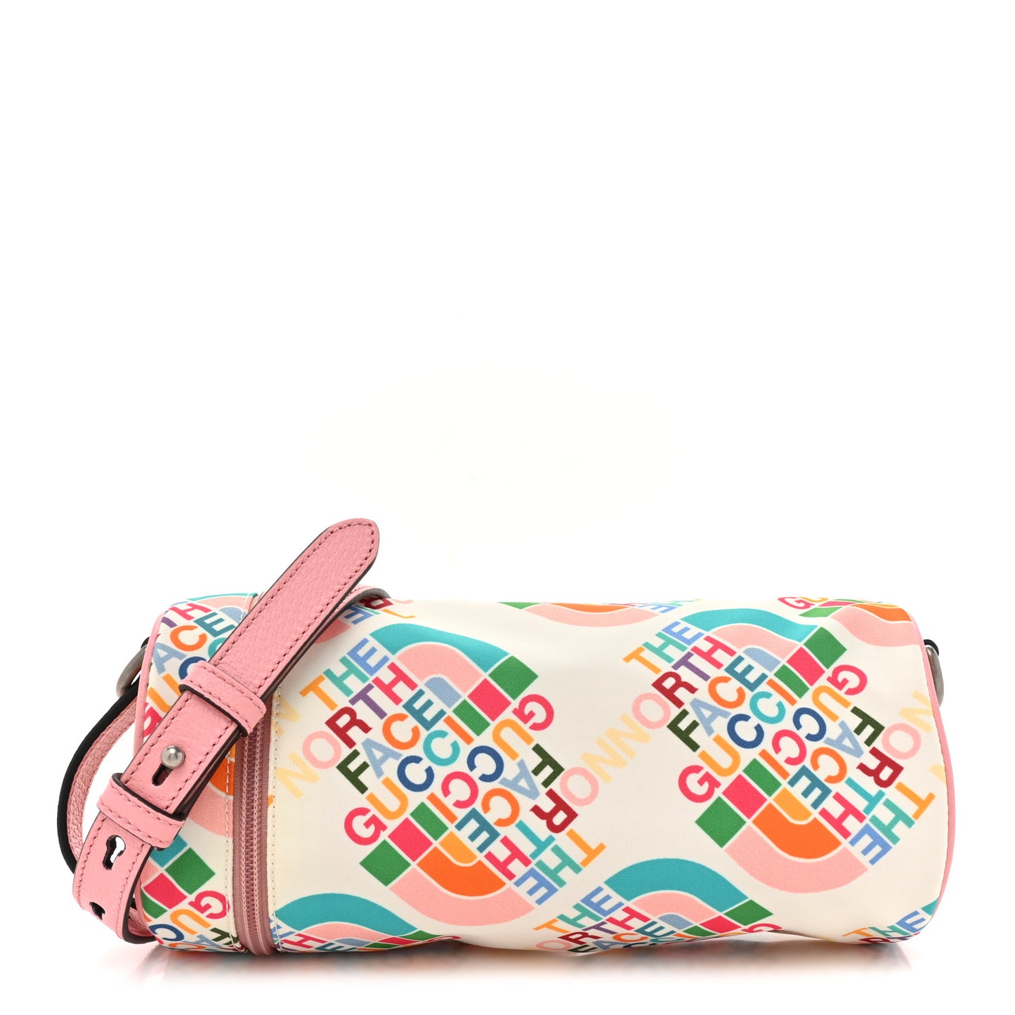 X THE NORTH FACE Econyl Nylon Barrel Shoulder Bag Ivory Turquoise Wild Rose