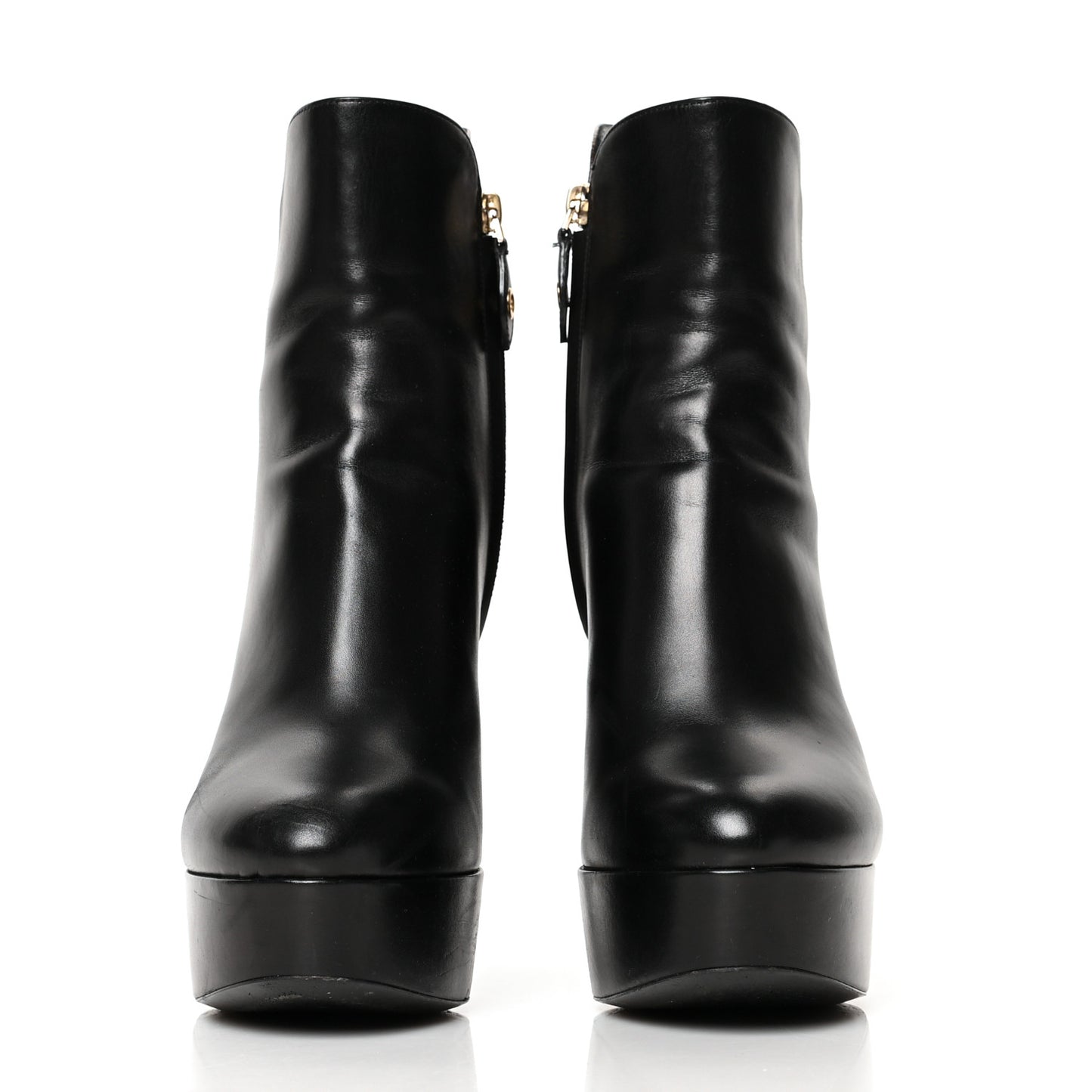 Calfskin Monogram Afterglow Platform Ankle Boots 39 Black