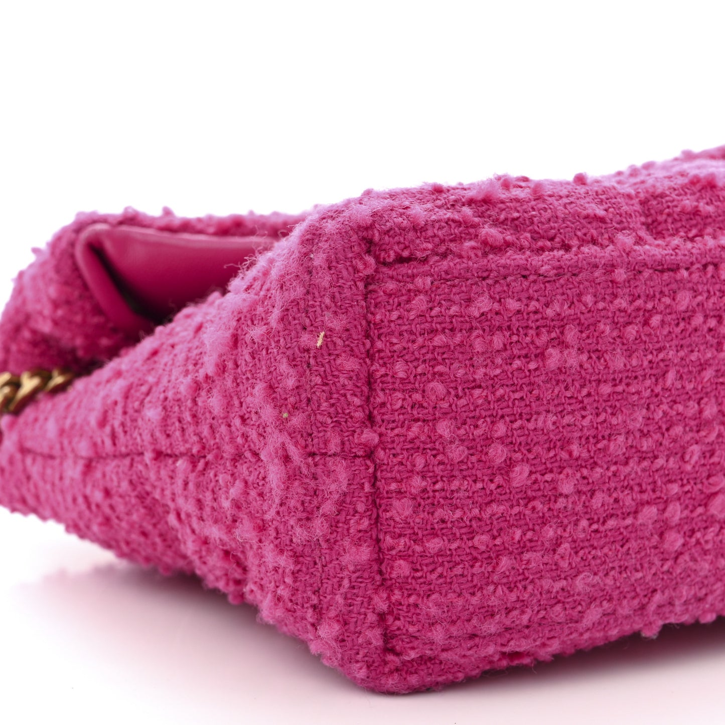 Boucle Tweed Quilted Toy Loulou Puffer Monogram Chain Satchel Magenta