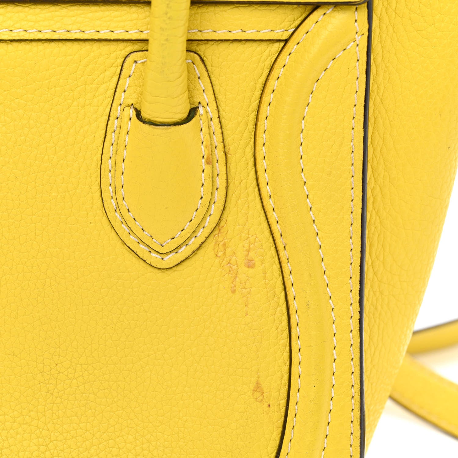 Celine Drummed Calfskin Nano Luggage Citron 17 of 20