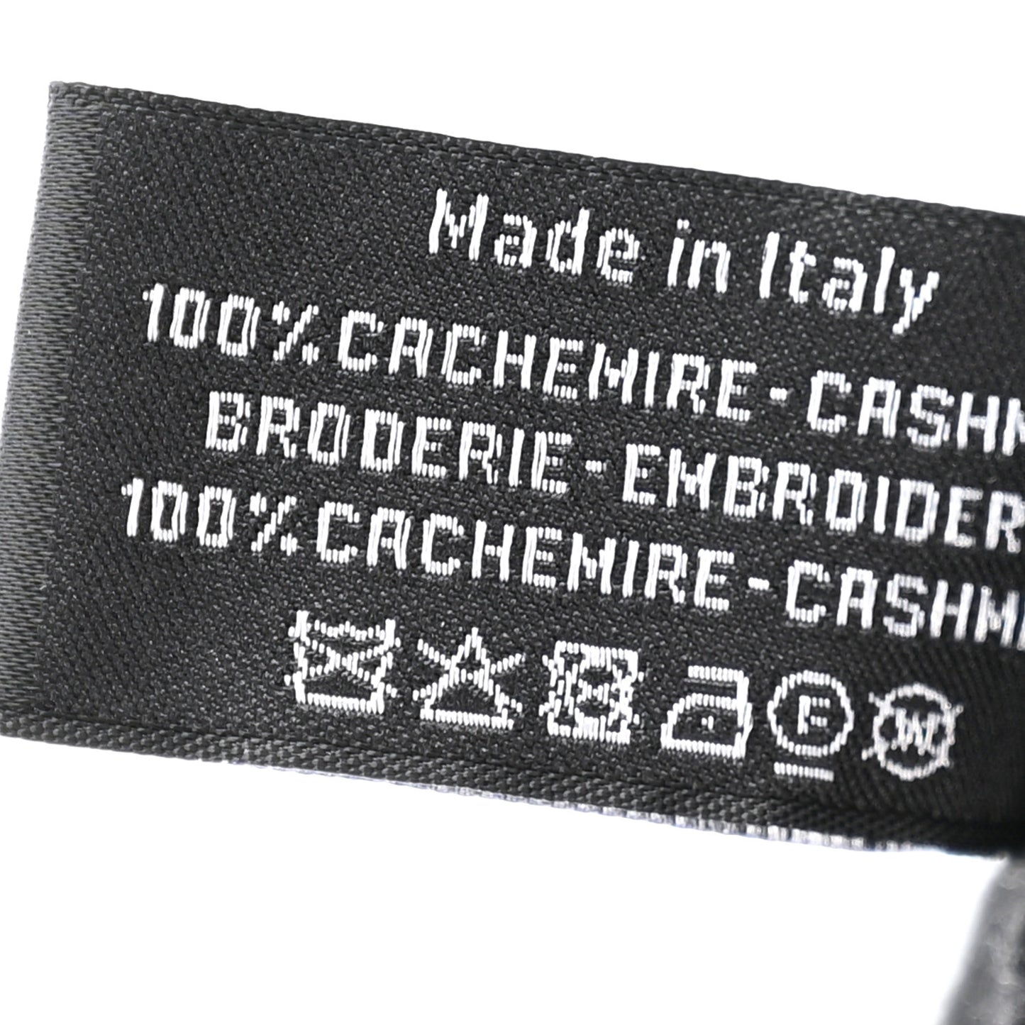 Wool Cashmere CC Beanie Hat Black White