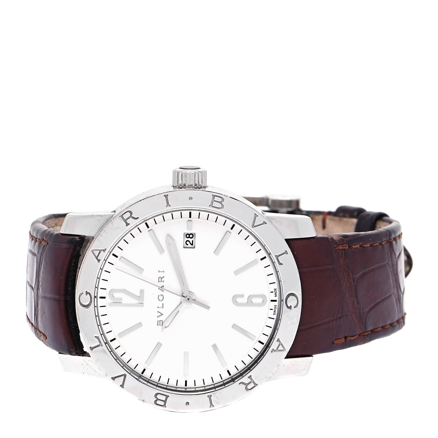 Bulgari Stainless Steel Alligator 39mm Solotempo Automatic Watch 2 of 5