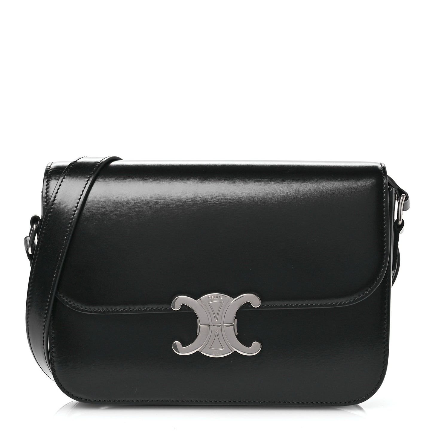 Shiny Calfskin Medium Triomphe Black
