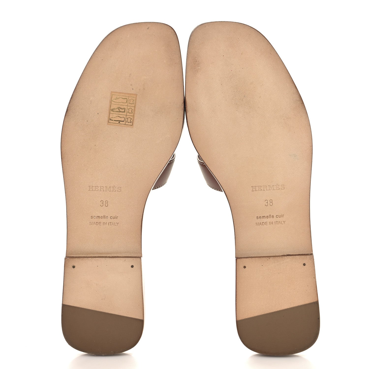 Hermes Box Calfskin Oran Sandals 38 Gold 6 of 10