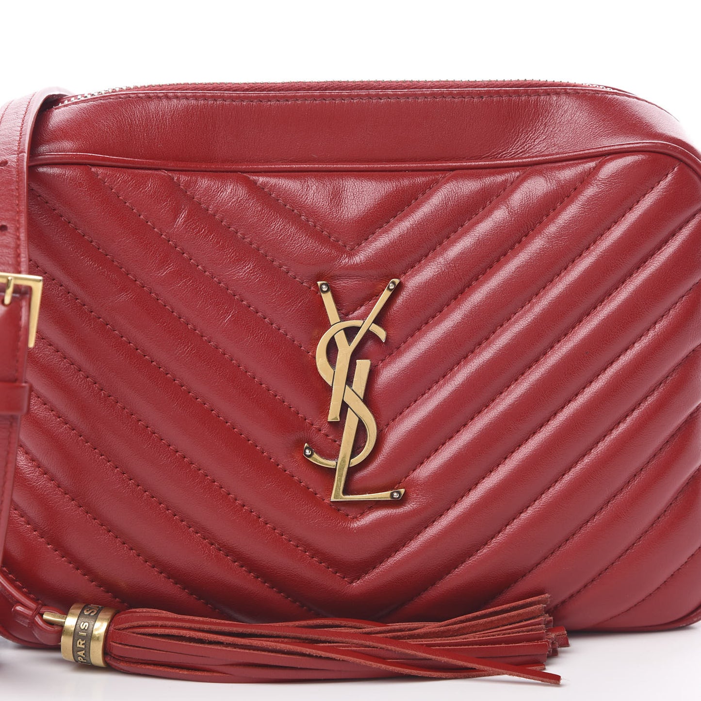 Calfskin Matelasse Monogram Lou Camera Bag Red