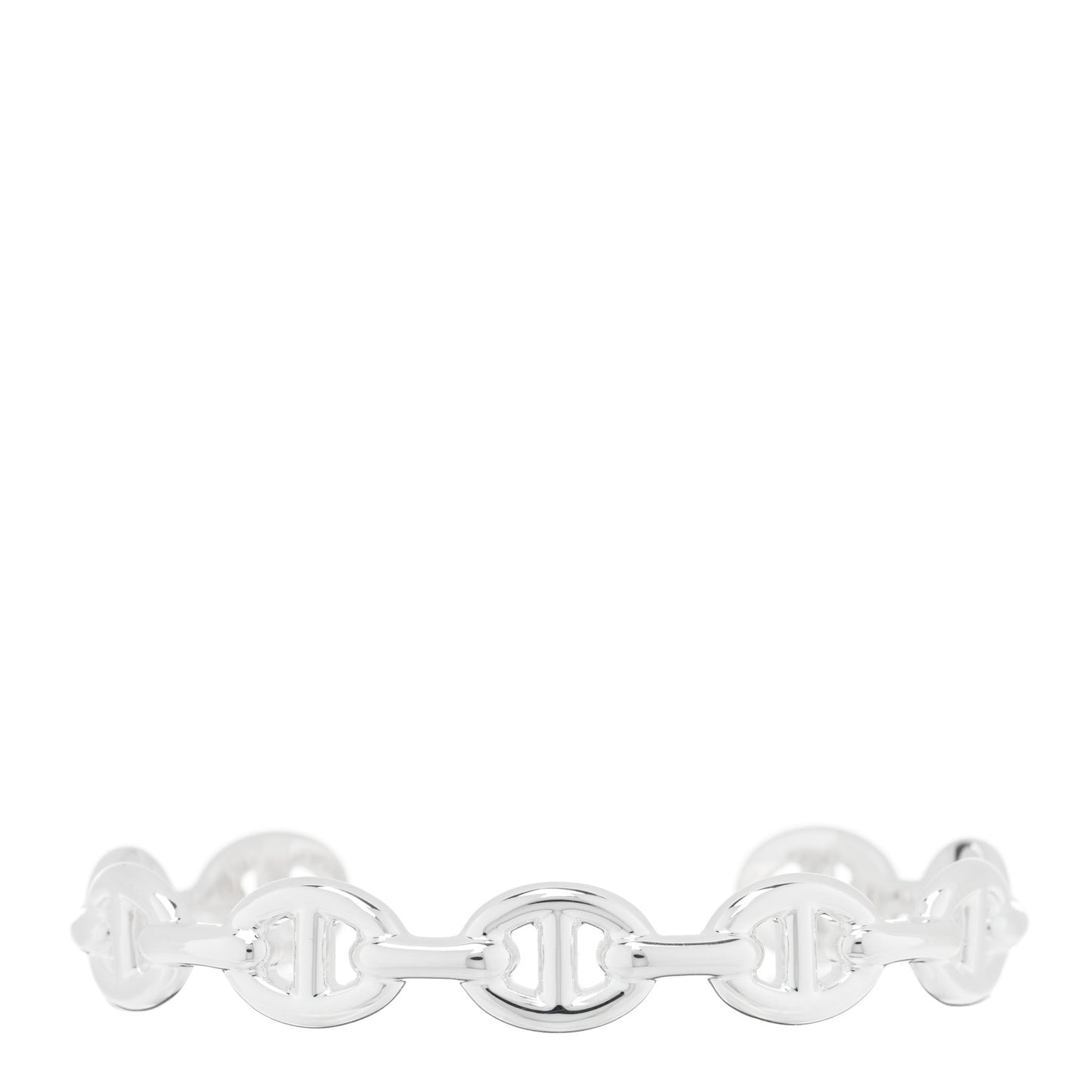Sterling Silver MM Chaine d'Ancre Enchainee Cuff Bracelet ST
