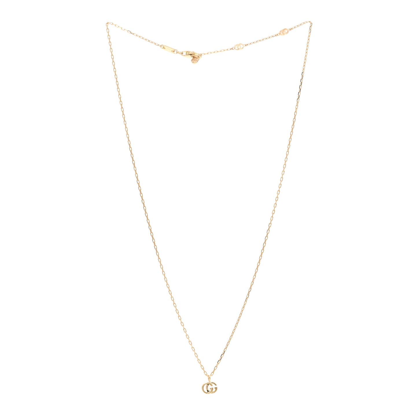 18K Yellow Gold Running GG Pendant Necklace