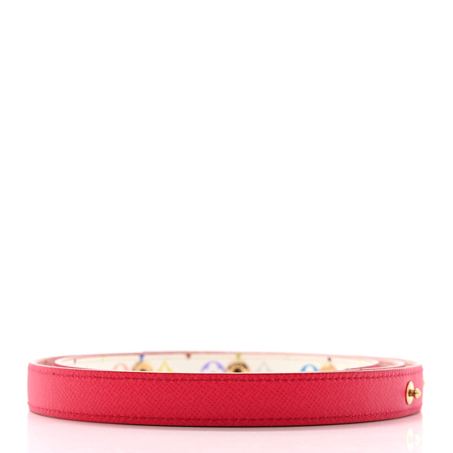 Monogram Multicolor Reversible Snap Belt 80 32 White Fuchsia