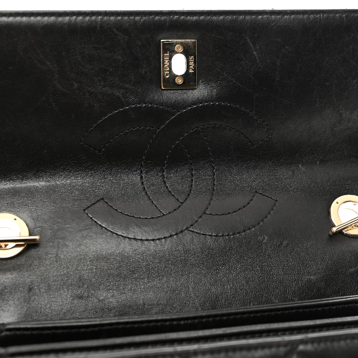 Lambskin Quilted Small Trendy CC Dual Handle Flap Bag Black