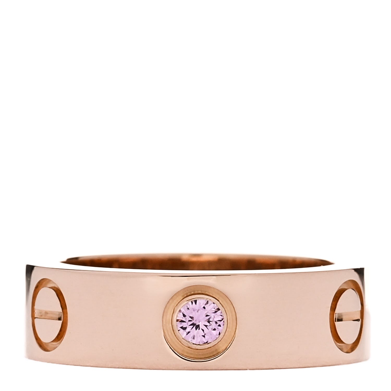 Cartier 18K Pink Gold Pink Sapphire 5.5mm LOVE Ring 50 5.25 1 of 4
