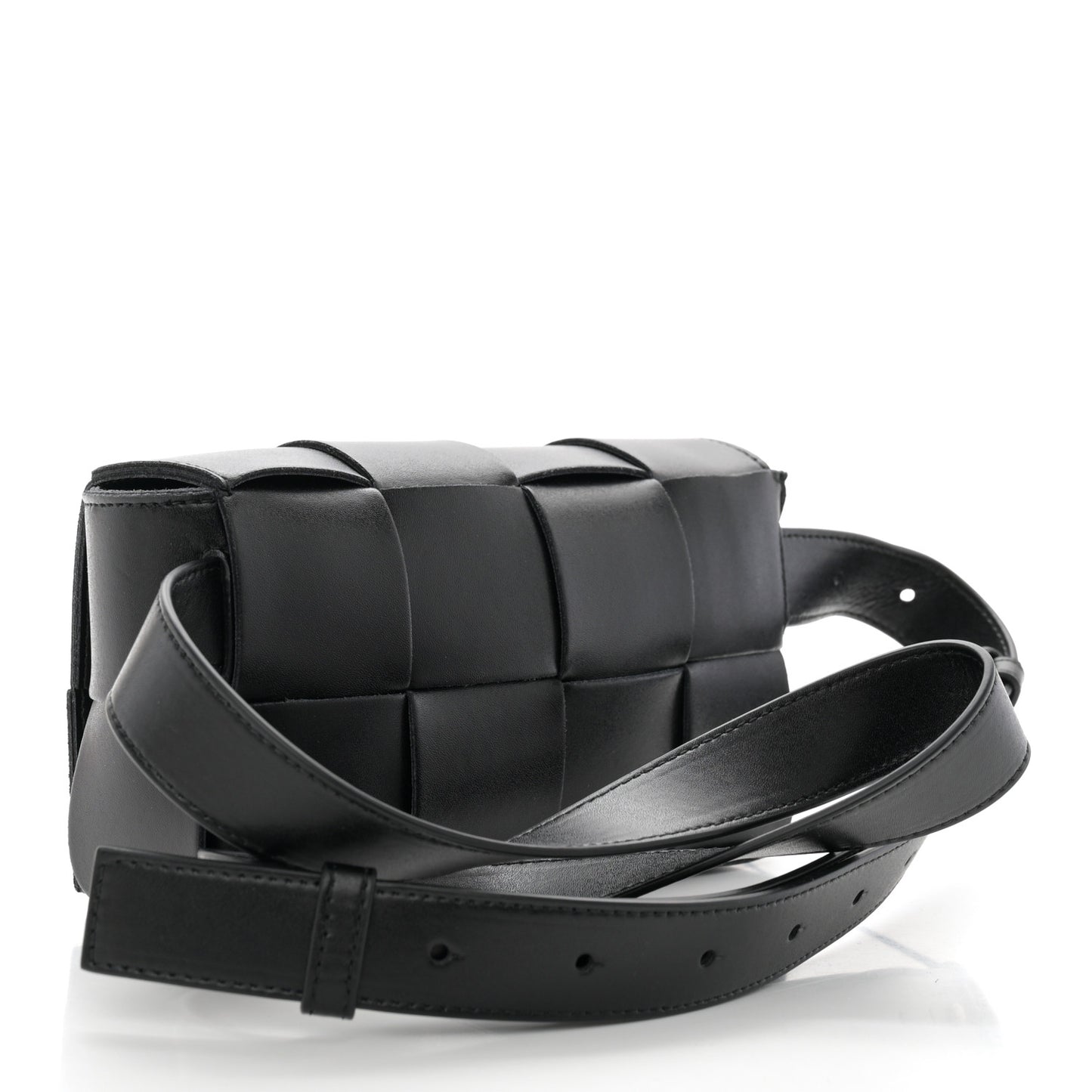 Nappa Maxi Intreccio The Belt Cassette Bag Black
